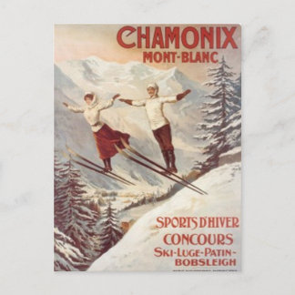 Vintage Chamonix, Mont-Blanc, Frankreich - Postkarte