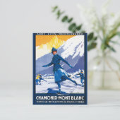Vintage Chamonix - Mont Blanc Poster Postkarte (Stehend Vorderseite)