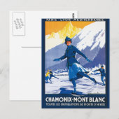 Vintage Chamonix - Mont Blanc Poster Postkarte (Vorne/Hinten)