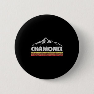 Vintage Chamonix Retro Bergsee-Zauber Button