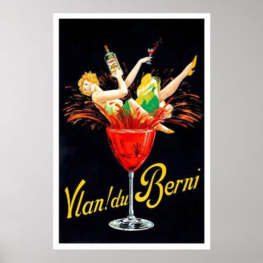 Vintage Champagne Wine Bottle Drink Kitchen Art Poster (Vorne)