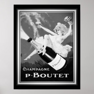Vintage Champagner-Ad "P. Boutet" aus den 20er Jah Poster