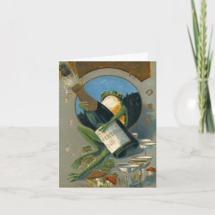 Vintage Champagner Neujahr Feiertagskarte