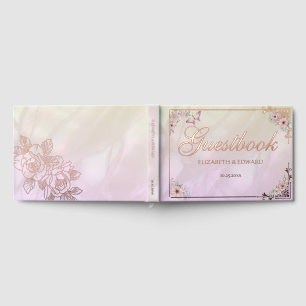 Vintage Champagner Pfingstrose Hochzeit Folien-Gäs Gästebuch