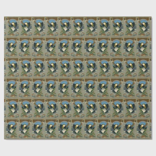 Vintage Champagnerflasche Weihnachten Geschenkpapier (Flach)