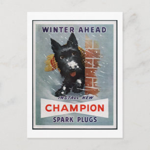Vintage Champion Spark Plugs Ad Postkarte