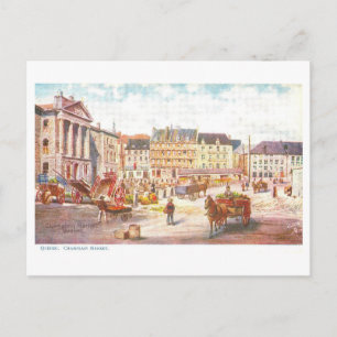 Vintage Champlain-Markt in Quebec, Kanada, Postkarte