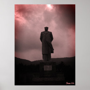 Vintage Changsha Mao Tse Tung Statue Poster