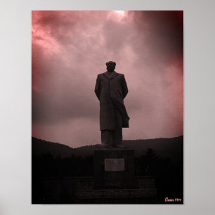 Vintage Changsha Mao Tse Tung Statue Poster