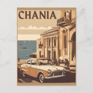 Vintage Chania Stadt Souvenirs Kreta Griechenland  Postkarte