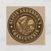 Vintage Charcuterie Quadratische Visitenkarte (Vorderseite)