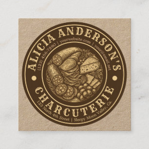 Vintage Charcuterie Quadratische Visitenkarte