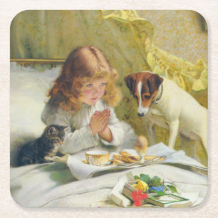 Vintage Charles Burton Barber Spannung Rechteckiger Pappuntersetzer