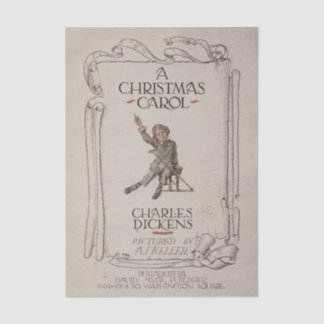 Vintage-Charles-Dickens-A-Christmas-Carol-Taschent Seidenpapier