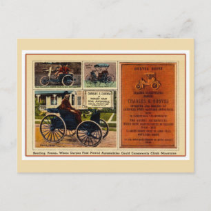 Vintage Charles Duryea erstes Auto der Welt Postkarte