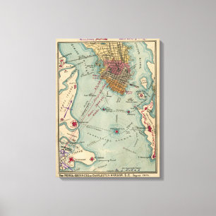 Vintage-Charleston-SC-Karten-des-Bürgerkriegs (186 Leinwanddruck