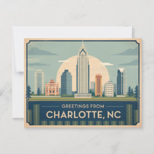 Vintage Charlotte Postkarte Grüße aus