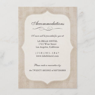 Vintage Charm Cream Monogramm Hochzeitseinlagekart Begleitkarte