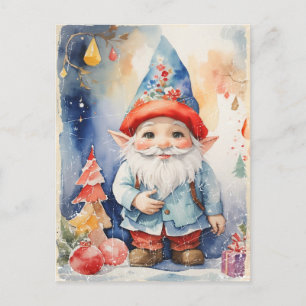 Vintage Charm-Gnome-Postkarte Feiertagspostkarte