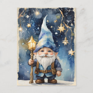 Vintage Charm-Gnome-Postkarte Feiertagspostkarte