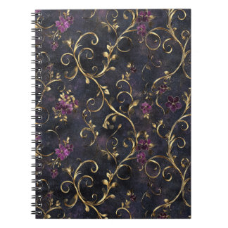Vintage Charm Golden Floral Notizblock