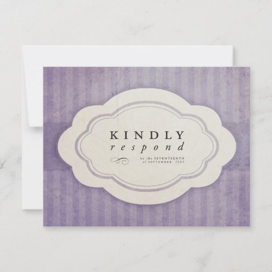 Vintage Charm Lilac Response Cards RSVP Karte (Vorderseite)