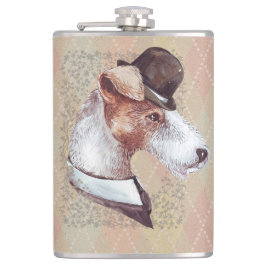 🐾 Vintage Charm of “The Gentleman Dogs”! 🐾 Flachmann