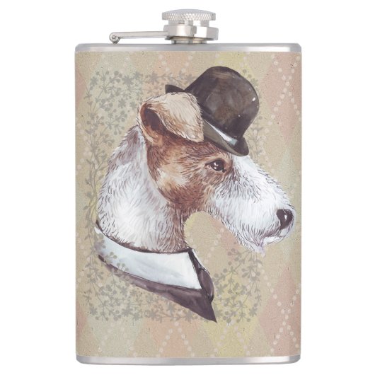 🐾 Vintage Charm of “The Gentleman Dogs”! 🐾 Flachmann (Vorderseite)