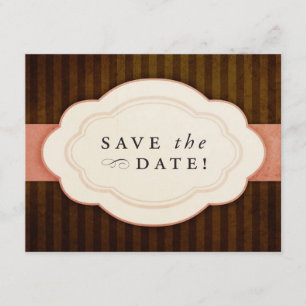 Vintage Charm Pink und Schokolade Save the Dates Date