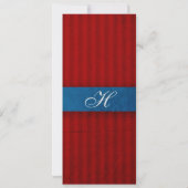 Vintage Charm Red & Blue Monogram Wedding Einladung (Rückseite)