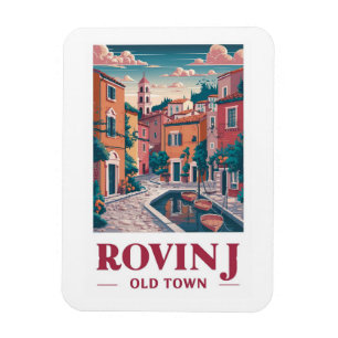 Vintage Charme: Alter Turm von Rovinj Postkarte Magnet