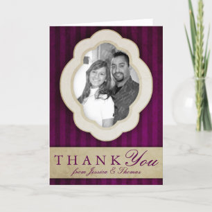 Vintage Charme Elfenbein & Aubergine Foto Danke sc
