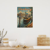 Vintage Charmen der Hamburger Inneralster Poster (Küche)