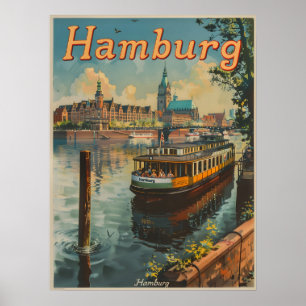 Vintage Charmen der Hamburger Inneralster Poster