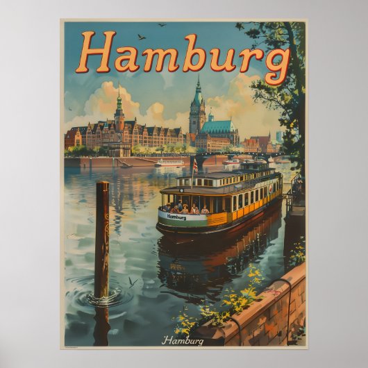 Vintage Charmen der Hamburger Inneralster Poster (Vorne)