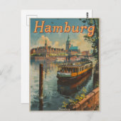 Vintage Charmen der Hamburger Inneralster Postkarte (Vorne/Hinten)