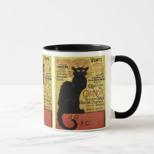 Vintage Chat Noir, Auktion Hôtel Drouot Steinlen Tasse