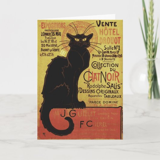 Vintage Chat Noir, Vente Hôtel Drouot Steinlen Karte (Vorderseite)