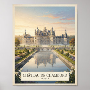 Vintage Château de Chambord Frankreich Reiseplakat Poster