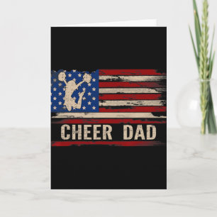 Vintage Cheer Dad Amerikanische Usa-Flagge Cheerle Karte