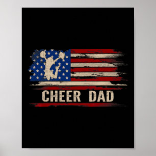 Vintage Cheer Dad Amerikanische Usa-Flagge Cheerle Poster