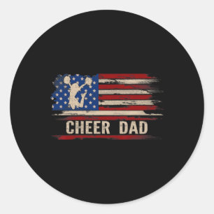 Vintage Cheer Dad Amerikanische Usa-Flagge Cheerle Runder Aufkleber
