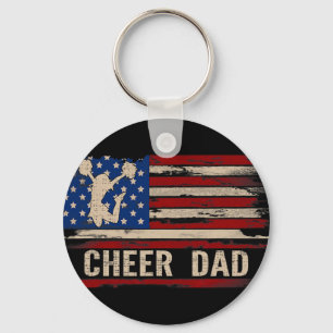 Vintage Cheer Dad Amerikanische Usa-Flagge Cheerle Schlüsselanhänger