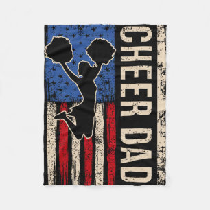 Vintage Cheer Dad Cheerleading Amerikanische Flagg Fleecedecke