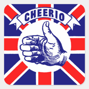 Vintage Cheerio Quadratischer Aufkleber