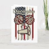 Vintage Cheerleading USA Flag Retro Pom Design Karte (Rückseite)