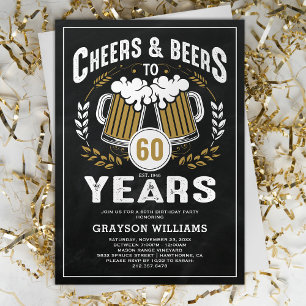 Vintage Cheers & Beers Geburtstagseinladung Einladung
