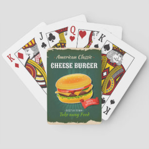 Vintage-Cheeseburger-Werbung Spielkarten