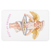 Vintage-Chef-Cherub serviert Liebe Chic Valentinst Magnet (Horizontal)
