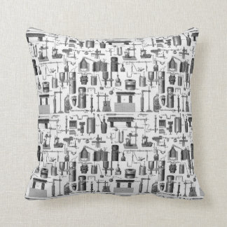 Vintage chemische Apparateillustrationen Kissen